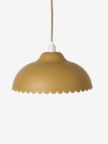 Hanging lampshade in metal with scalloped detail cinnamon 