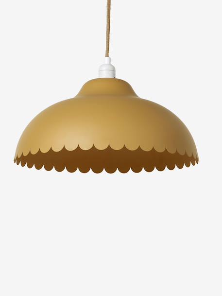 Hanging lampshade in metal with scalloped detail cinnamon 