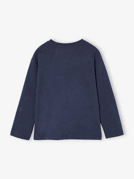 Long-Sleeved T-Shirt with Reversible Sequins for Boys navy blue 