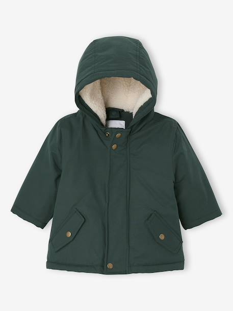 3-in-1 Parka with Removable Sherpa Jacket fir green 