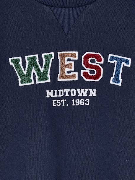 Long-Sleeved T-Shirt with Bouclé Motif, for Boys navy blue 