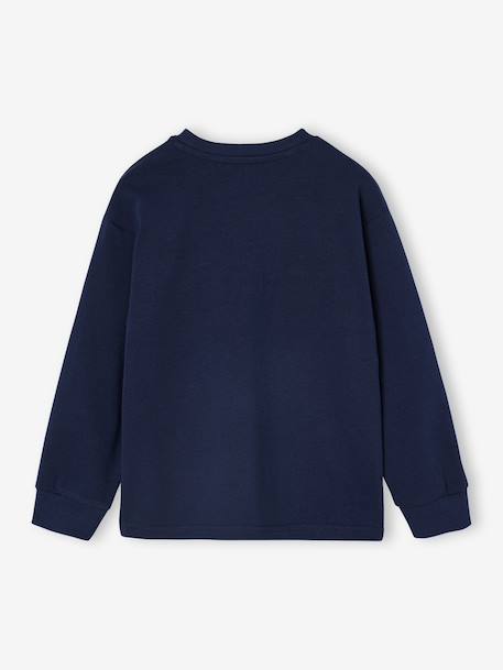 Long-Sleeved T-Shirt with Bouclé Motif, for Boys navy blue 