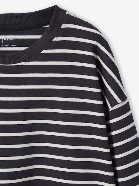 Striped T-Shirt for Boys, JONEN anthracite+green 