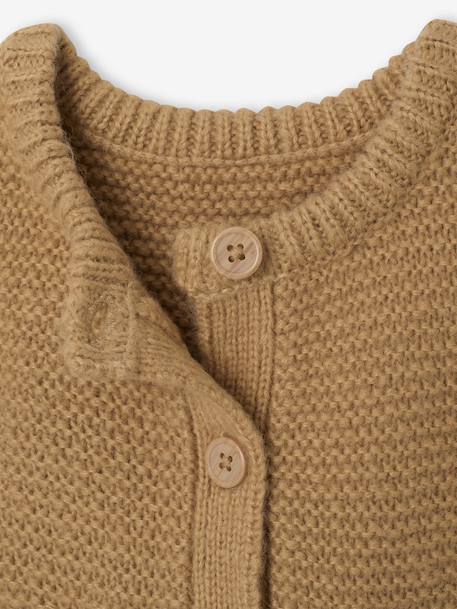 Buttoned sleeveless baby cardigan ochre 