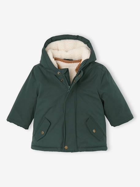 3-in-1 Parka with Removable Sherpa Jacket fir green 