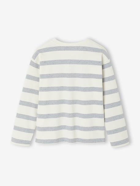 Long-Sleeved T-Shirt with Striped Effect for Boys striped white 