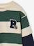 Striped T-Shirt with a Double-Sleeve Effect medium blue+striped green+striped red 