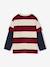 Striped T-Shirt with a Double-Sleeve Effect medium blue+striped green+striped red 