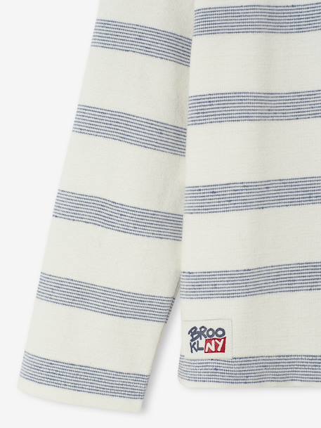 Long-Sleeved T-Shirt with Striped Effect for Boys striped white 