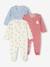 Pack of 3 Velour Sleepsuits for Newborns night blue 