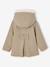 Woollen Fabric Coat with Hood marl beige+navy blue 