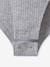 Long-Sleeved Ribbed Knit Bodysuit for Girls, JONEN marl grey 