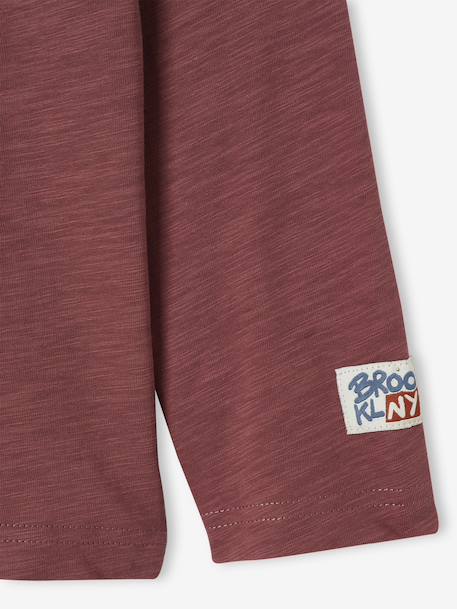 Flocked Long-Sleeved T-Shirt for Boys dusky pink+sage green 