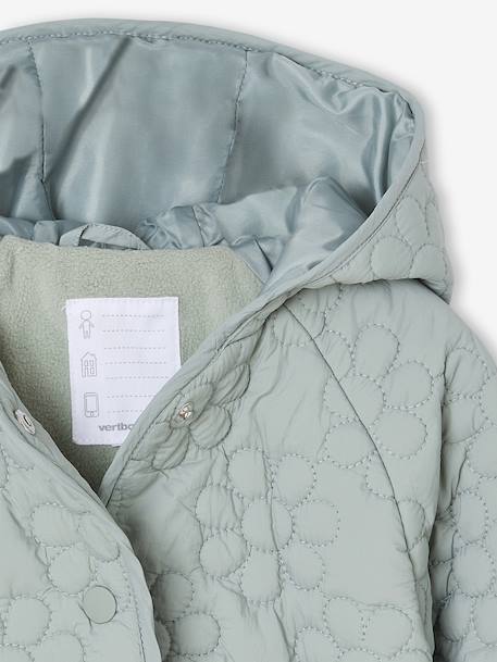 Lightweight Floral Jacket with Hood for Girls grey green+mauve 