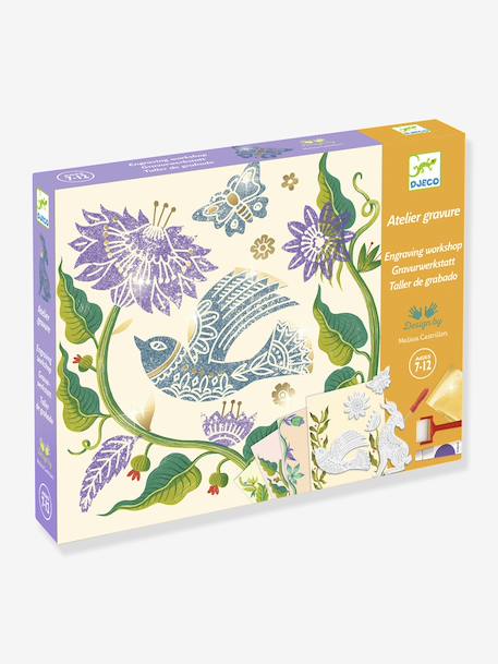 Passiflora engraving workshop DJECO violet 