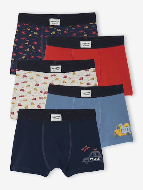 Pack of 5 Car Boxer Shorts for Boys double stone 
