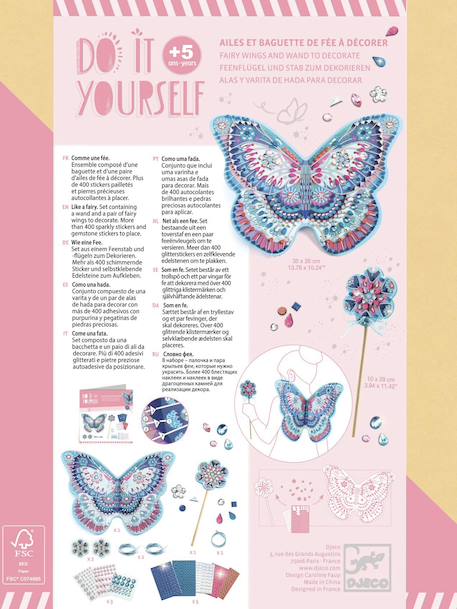 Like a Fairy Wing & Wand Creative Kit, DJECO blue 
