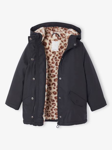 Raincoat with Sherpa Lining for Girls anthracite+indigo+multicoloured+pale pink 