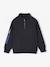 Sports Sweatshirt with Zip on the Neckline & Basketball on Sleeve for Boys anthracite+hazel 