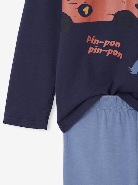 Pack of 2 Pyjamas with Vehicle Print for Boys night blue 