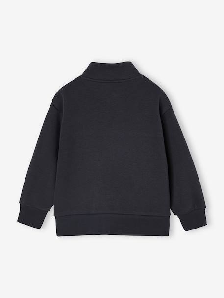 Sports Sweatshirt with Zip on the Neckline & Basketball on Sleeve for Boys anthracite+hazel 
