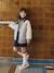 Dual-Fabric Bomber Jacket with Sherpa Sleeves for Girls marl grey 