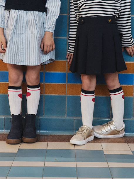 Pack of 2 Pairs of Knee-High Socks for Girls ecru 