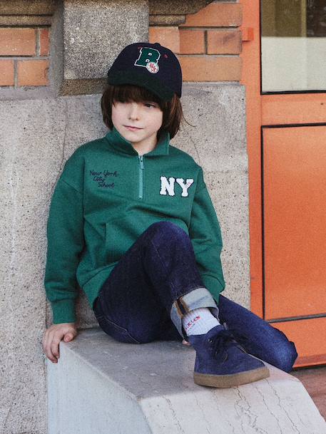 Warm 'Baltimore' Cap in Wool & Corduroy for Boys navy blue 