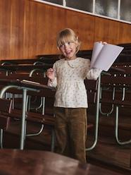 -Shirt in Cotton Gauze with Broderie Anglaise Collar, for Girls