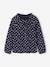 Fancy Top, Elasticated Ruffled Neckline, for Girls ecru+navy blue+vanilla 