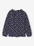 Fancy Top, Elasticated Ruffled Neckline, for Girls ecru+navy blue+vanilla 
