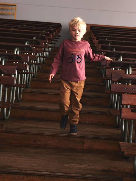 Corduroy Trousers with Adjustable Elasticated Waist for Boys pecan nut 