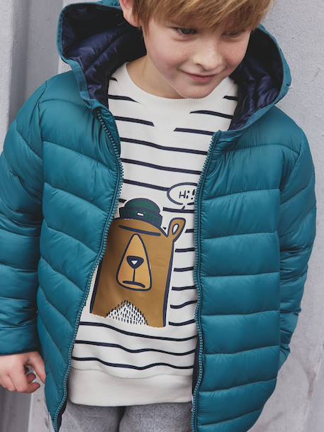 Printed Dog Sweatshirt for Boys striped white+tomato red 