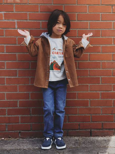 Corduroy Shirt with Fleece Hood, for Boys camel 