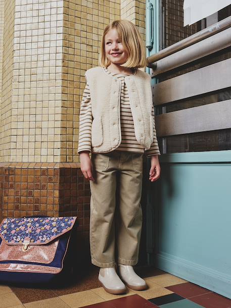 Sleeveless Sherpa Jacket for Girls blush+plum+vanilla 