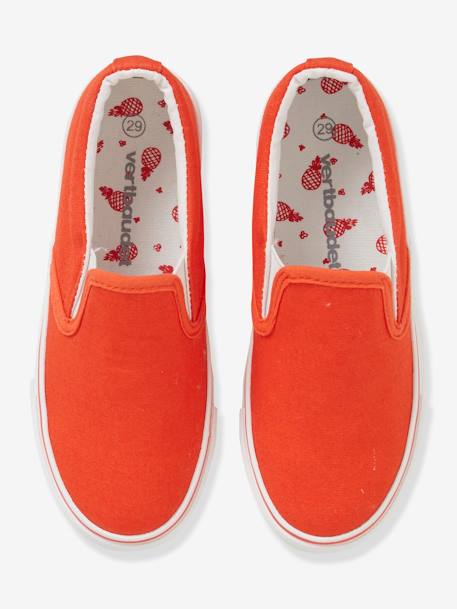 Slip-On Trainers for Girls RED BRIGHT SOLID 