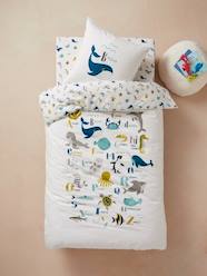 Duvet Cover + Pillowcase Set for Children, Marine Animal Alphabet Theme