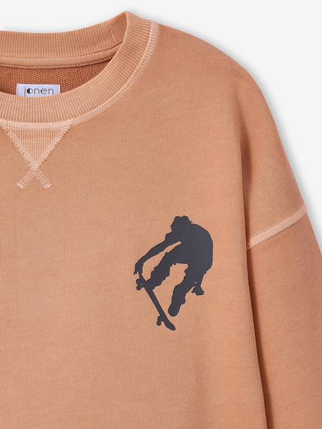 Pack of 2 Plain Long-Sleeved Sweatshirts for Boys, JONEN caramel 