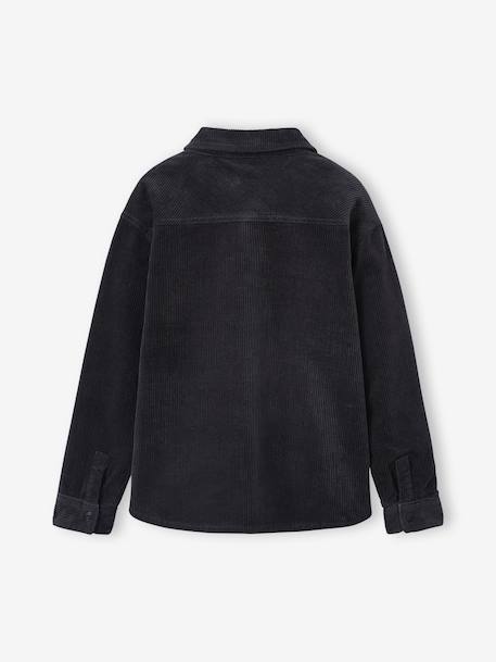 Reversible Flannel & Velour Shirt for Boys, JONEN anthracite 