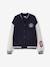 Teddy jacket in fleece with number detail on the sleeve for girls JONEN navy blue 