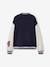 Teddy jacket in fleece with number detail on the sleeve for girls JONEN navy blue 