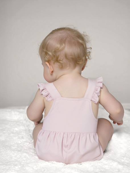 Short cotton and lyocell dungarees for babies lilac 