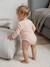 Pack of 2 long-sleeved baby bodysuits in pointelle knit pale pink 