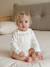 Long-sleeved baby bodysuit with English embroidery collar ecru 