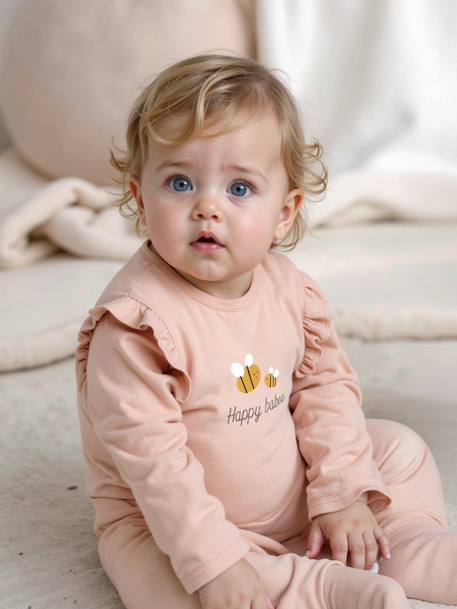 Pack of 2 bee sleepsuits rose 