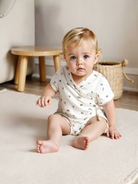 Cotton Gauze Short Pyjamas for Babies ecru 