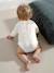 Long-sleeved baby bodysuit with English embroidery collar ecru 