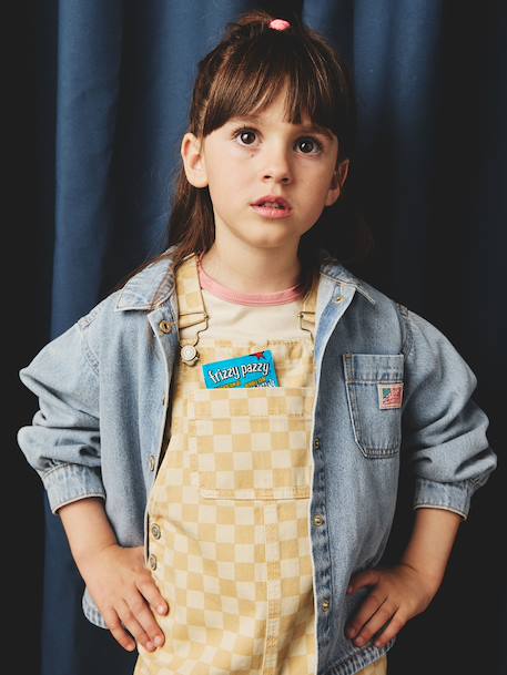 Chequered Dungarees for Girls chequered yellow 