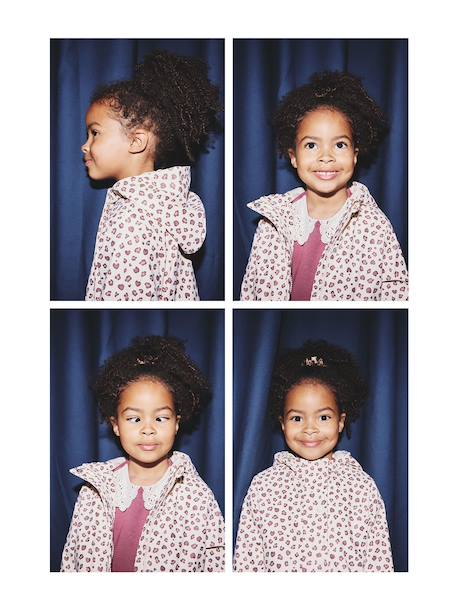 Printed hooded raincoat for girls multicoloured+navy blue+vanilla 