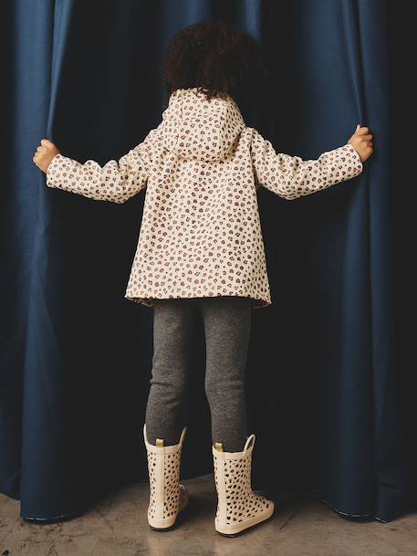 Printed hooded raincoat for girls multicoloured+navy blue+vanilla 